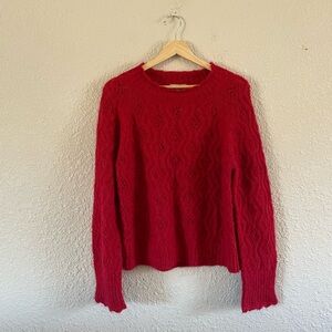 J. Crew Alpaca Blend Pointelle Scallop Trim Sweater NWT